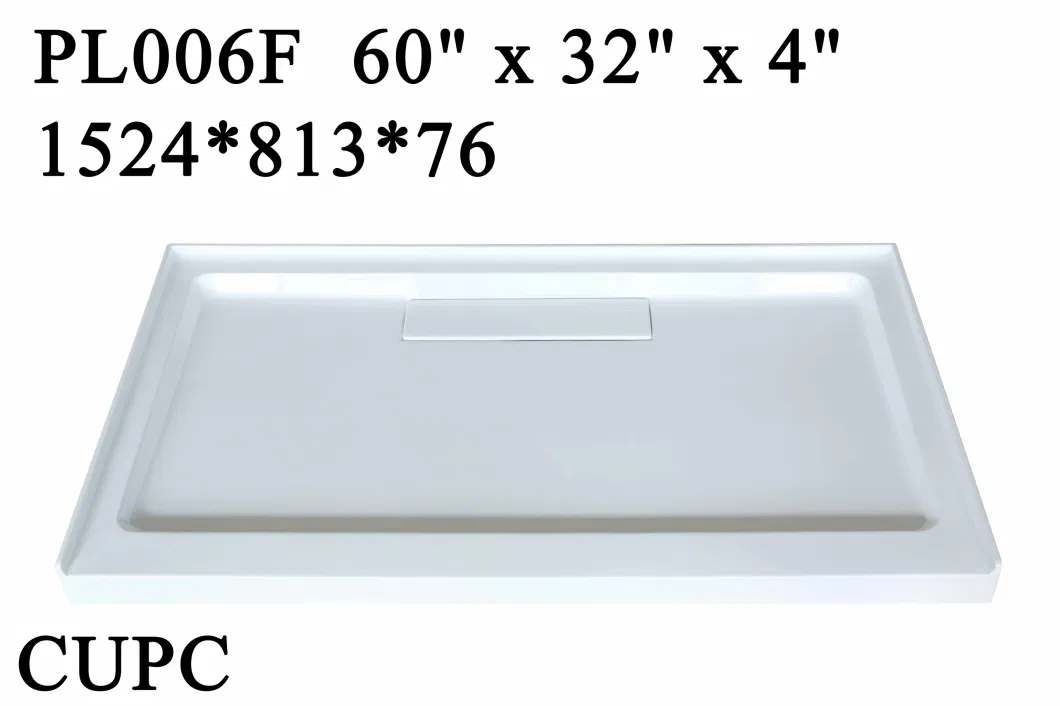 Sally Shower Base 60X32X4" Cupc Rectangle Hidden Drain Lid Cover Shower Tray