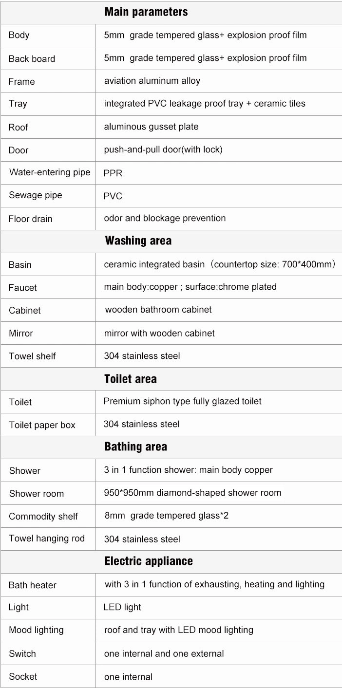 Customized Cheap Price Steaming Complete Luxury Hotel Glass Window Cabin Prefabricated Modular Black Bathroom Pod with Toilet